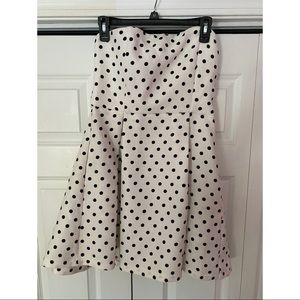 Strapless White with Black Polka Dots Dress